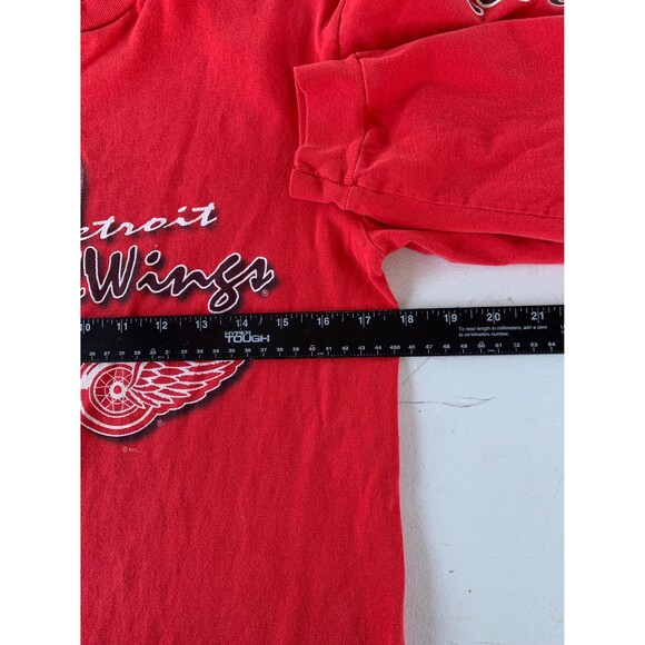 Vintage Y2K Detroit Red Wings NHL Red Long Sleeves Shirt Size 10/12 - Picture 6 of 7